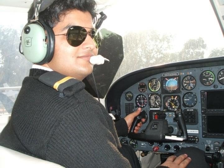 Usman Ali inside the cockpit