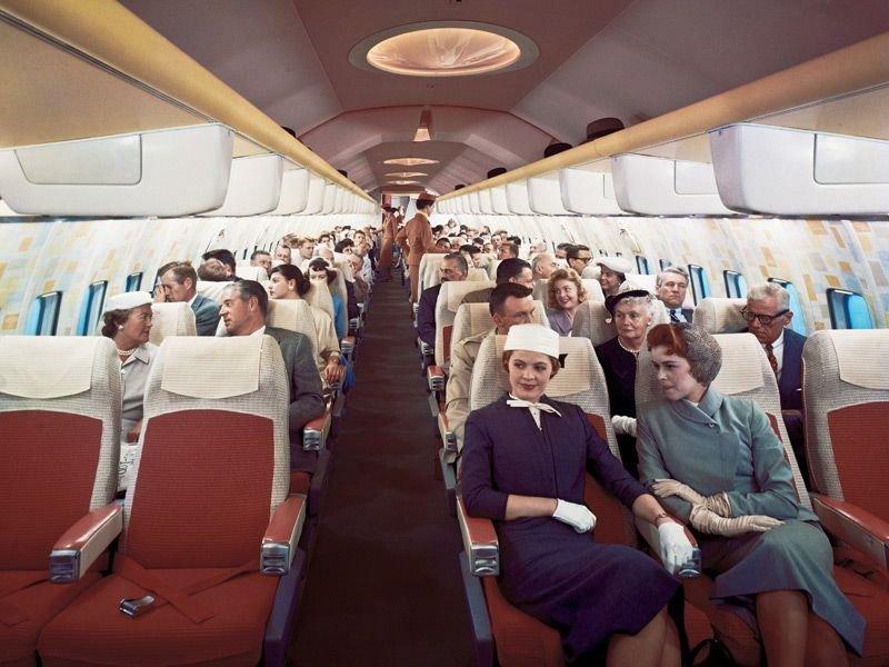 Interior view of boeing 707